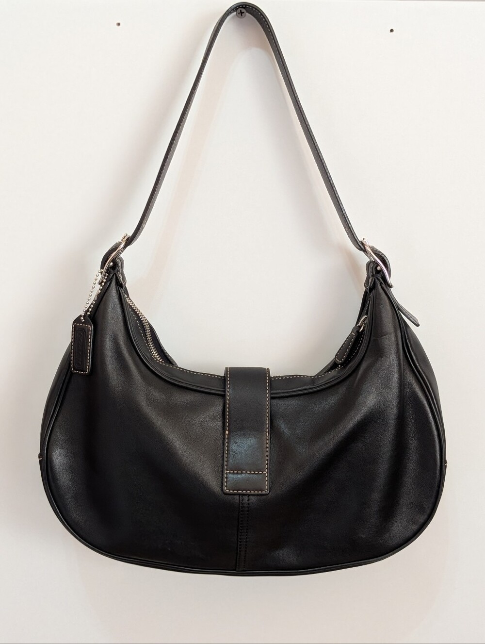 Vintage Y2K Coach Hamptons Leather Buckle Hobo - Picture 3 of 10